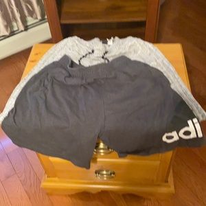Two Adidas mens shorts.